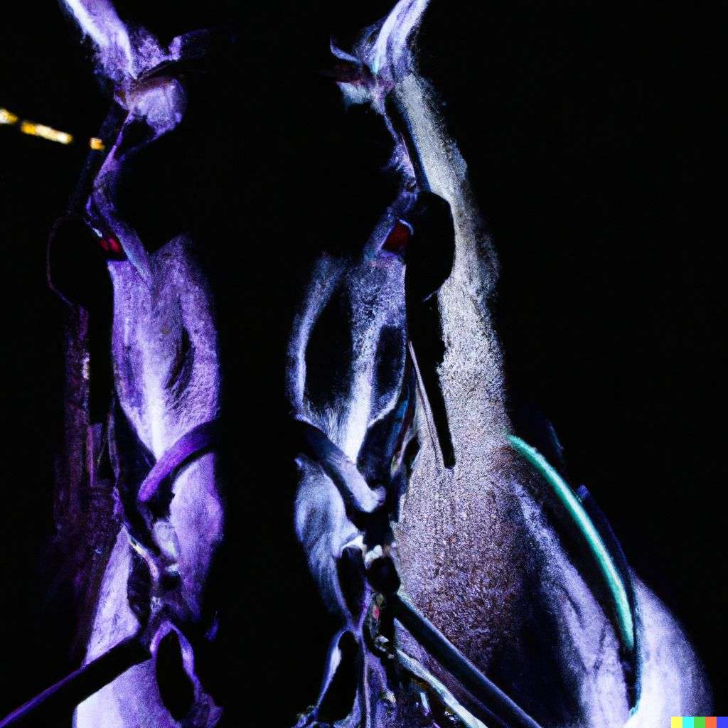 a horse, photograph, colorful lighting